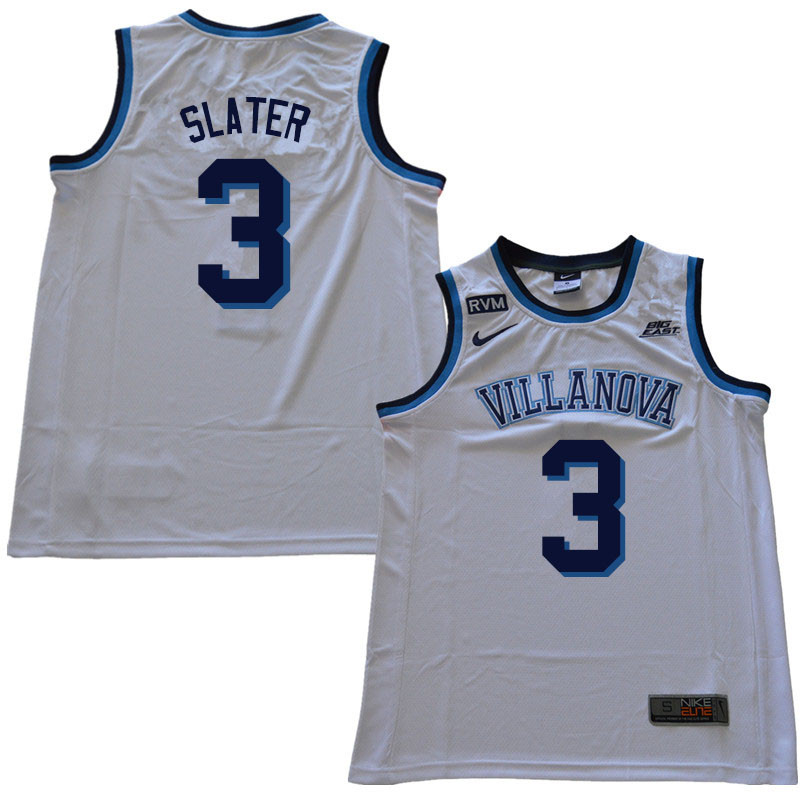 2018 Men #3 Brandon Slater Villanova Wildcats College Basketball Jerseys Sale-White - Click Image to Close